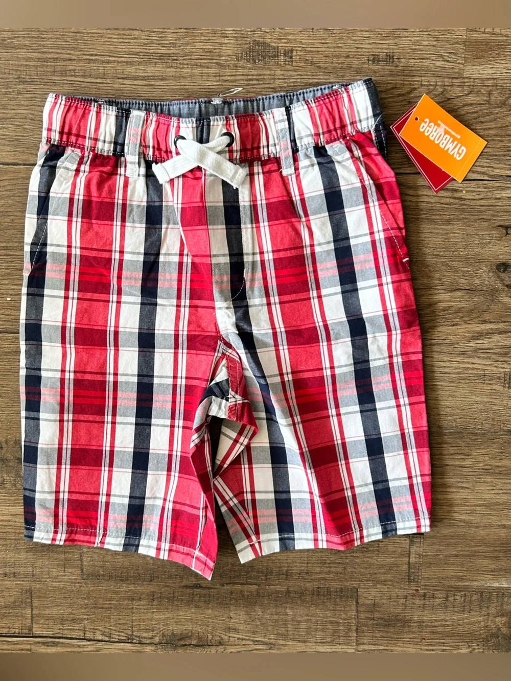 Gymboree |Red Navy White Plaid Shorts Set sz 6
